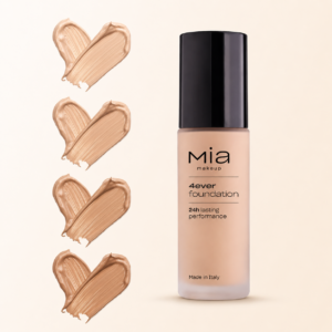 MIA MAKEUP 4EVER FLUID FOUNDATION ilgai išliekantis makiažo pagrindas, 30 ml