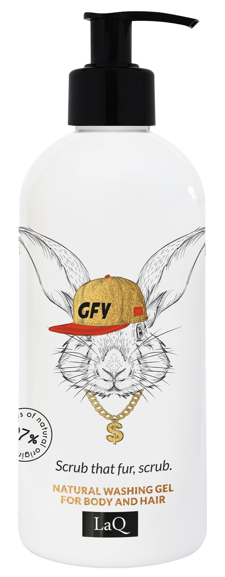 LaQ 2in1 Dušo gelis ir šampūnas RABBIT – Zuikis putoja, kvapu vilioja, 300ml