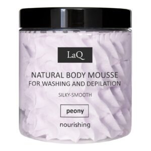 LaQ Kūno prausimosi ir depiliacijos putos PEONY – Švelni oda, pavojingas žavesys, 100g