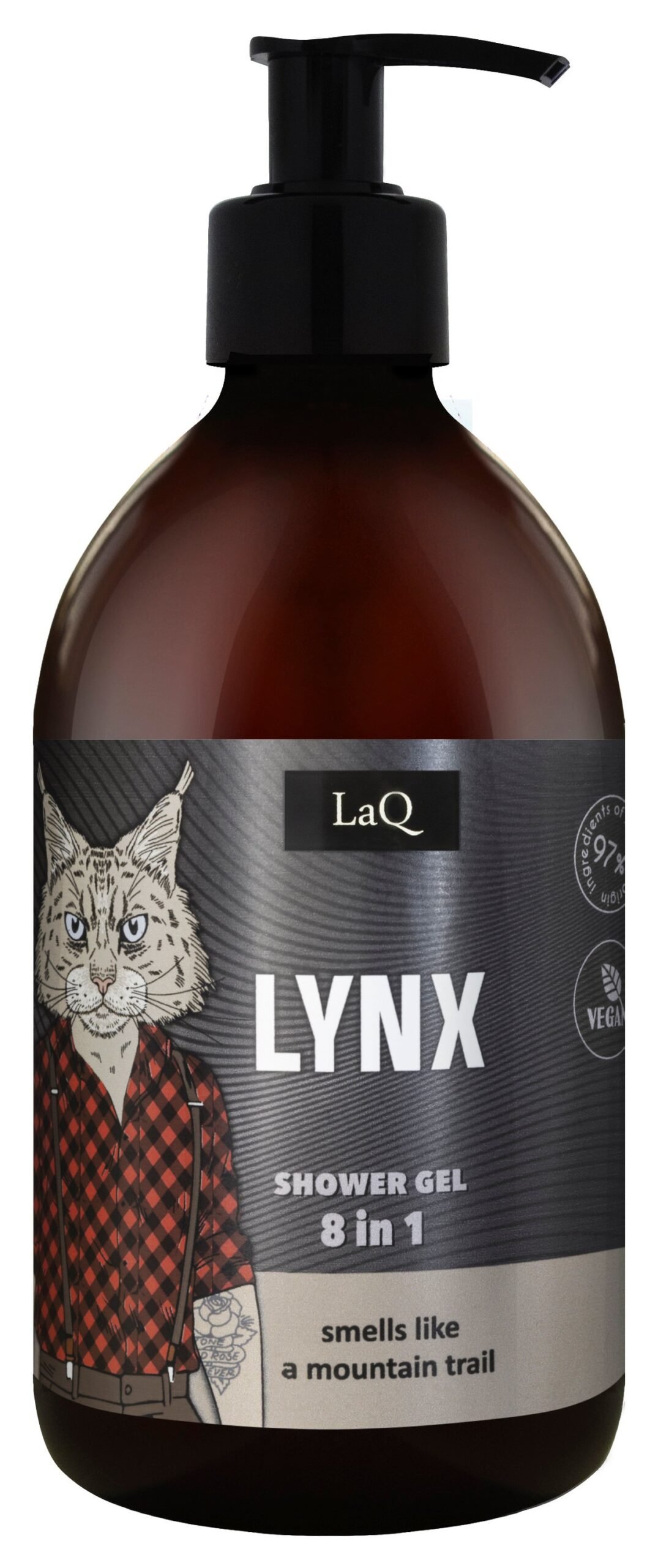 LaQ Dušo gelis 8in1 LYNX – Stebi tyliai, užvaldo greitai, 500ml