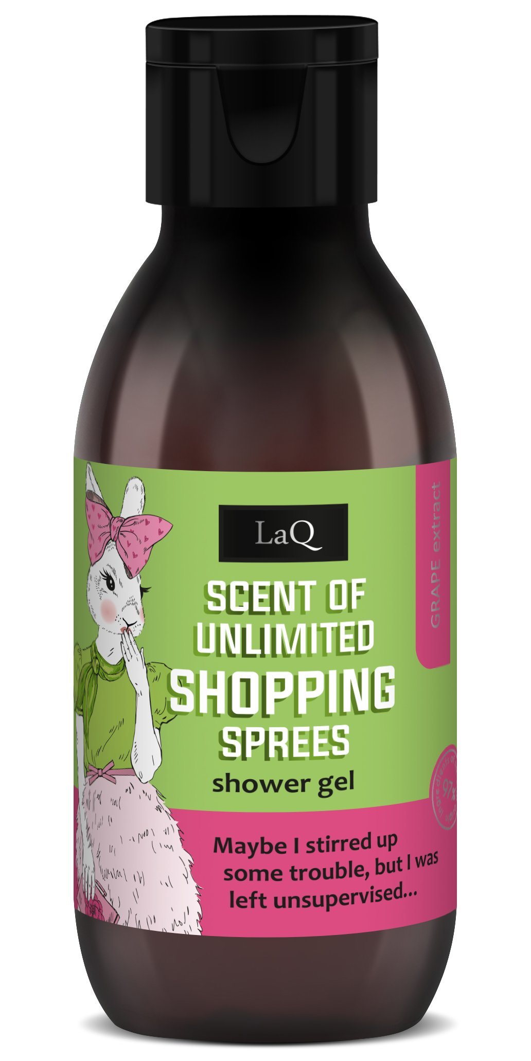 LaQ Dušo gelis KIWI & GRAPES UNLIMITED SHOPPING – Vitrinas šluoja, kvapu vilioja,100ml