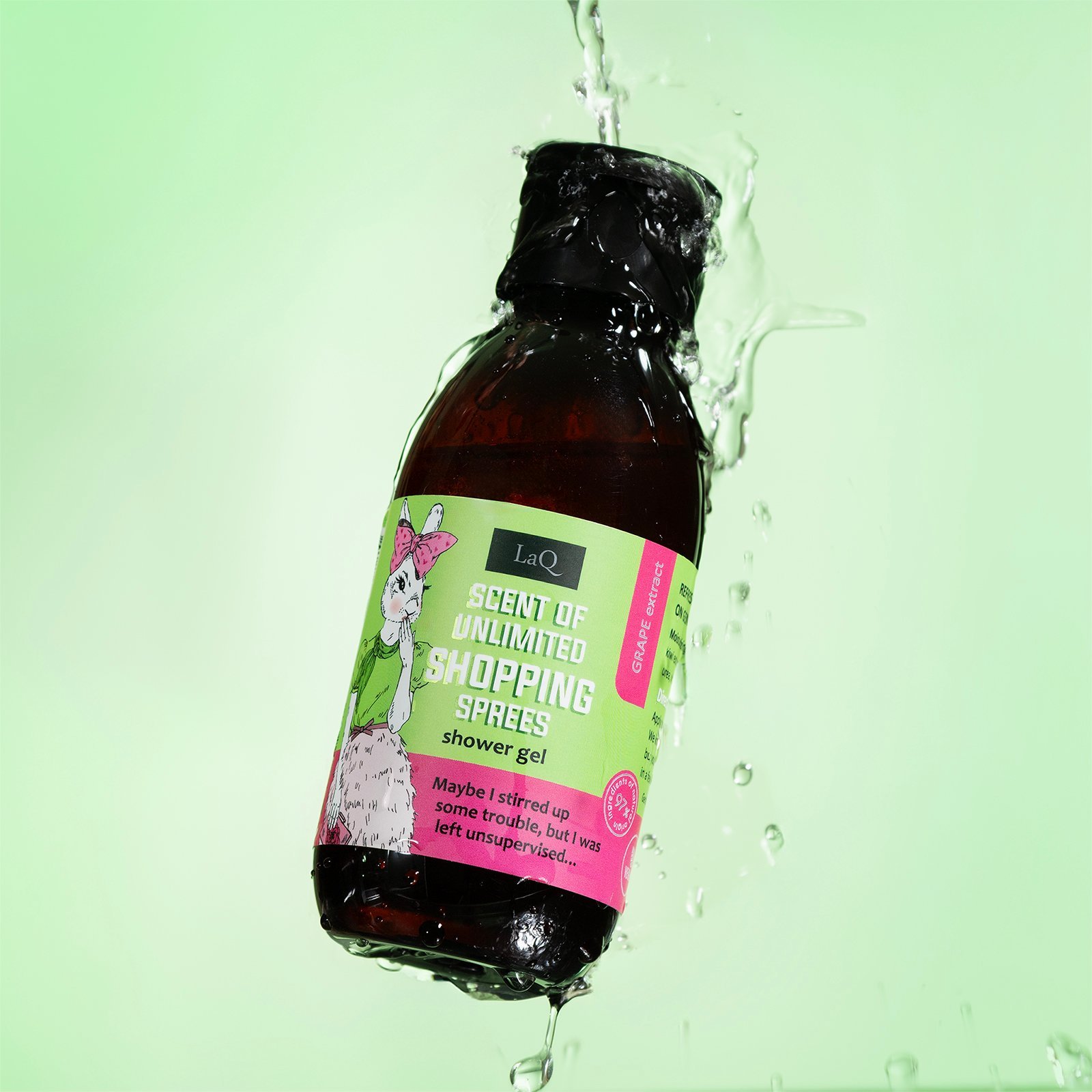 LaQ Dušo gelis KIWI & GRAPES UNLIMITED SHOPPING – Vitrinas šluoja, kvapu vilioja,100ml
