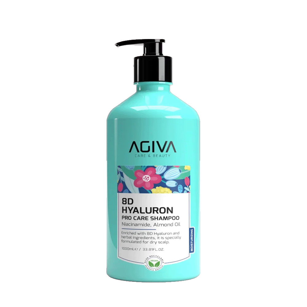 AGIVA 8D HYALURON šampūnas sausiems ir lūžinėjantiems plaukams, 1000ml
