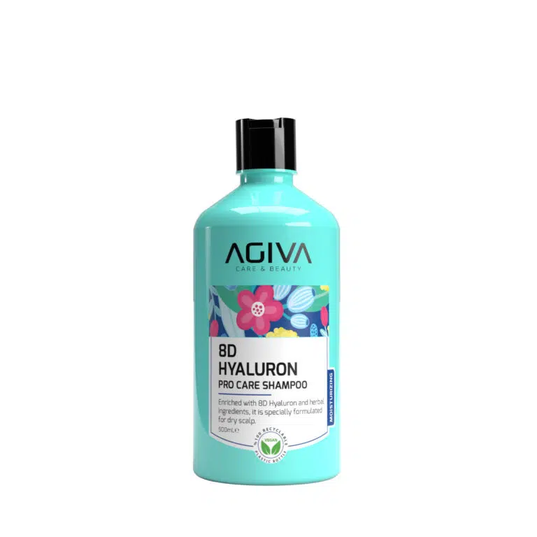AGIVA šampūnas sausiems, silpniems ir lūžinėjantiems plaukams 8D HYALURON, 500 ml