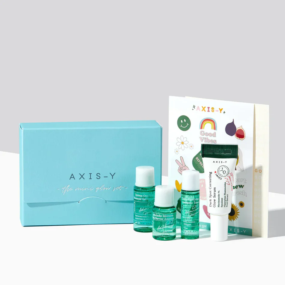 AXIS-Y Mini Glow rinkinys, 4 mini priemonės + dovanų kortelė + lipdukai