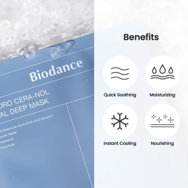 BIODANCE HYDRO CERA-NOL REAL DEEP veido kaukė, 34 g
