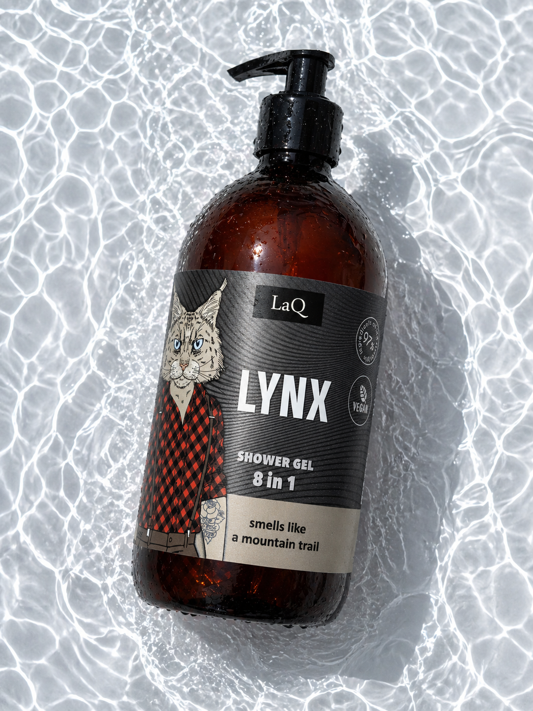 LaQ Dušo gelis 8in1 LYNX – Stebi tyliai, užvaldo greitai, 500ml