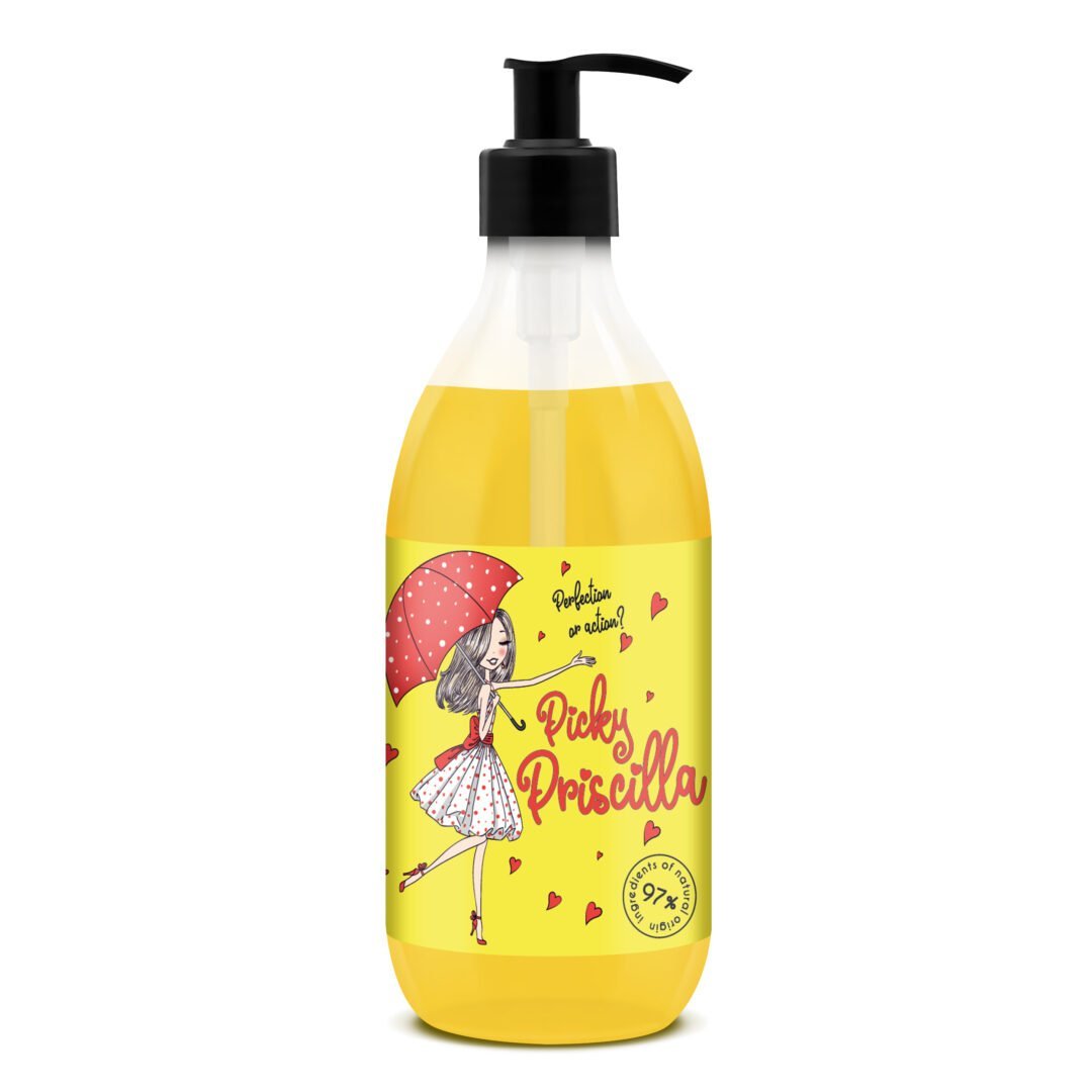 Laq Shots! Dušo gelis PICKY PRISCILLA – Išranki Priskilė turi skonį, 500ml