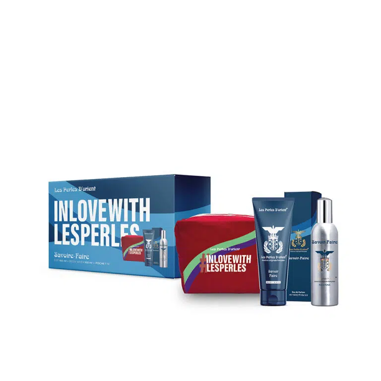 LES PERLES D’ORIENT kvepalų rinkinys vyrams SAVOIR-FAIRE EDP 150 ml + dušo gelis 100 ml + kosmetinė