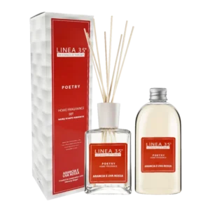 LINEA 35 kalėdinis namų kvapų difuzoriaus ir papildymo rinkinys ARANCIA E UVA ROSSA, 500ml + 500ml