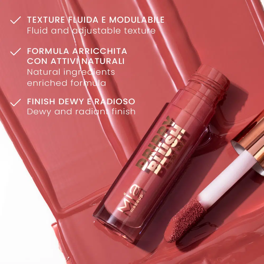 MIA MAKEUP DRIPPY BLUSH CHEEK TINT 04 ROSY WHISPERS skysti skaistalai, 5 ml