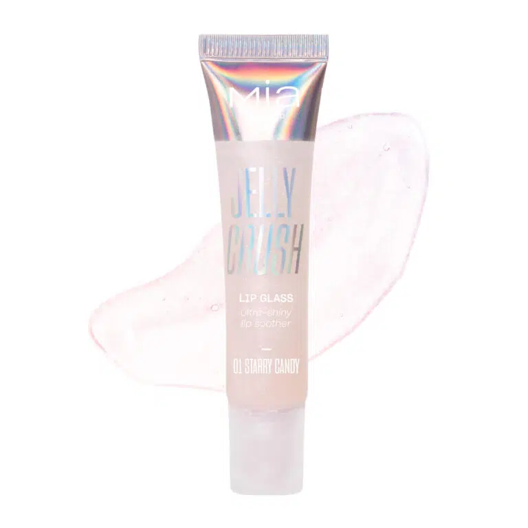 MIA MAKEUP ELLY CRUSH LIP GLASS 01 STARRY CANDY lūpų blizgis, 14 ml