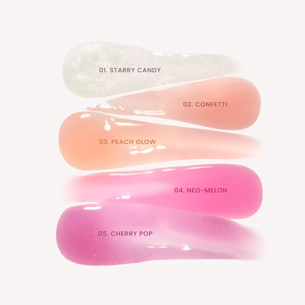 MIA MAKEUP ELLY CRUSH LIP GLASS 03 PEACH GLOW lūpų blizgis, 14 ml