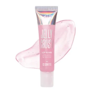 MIA MAKEUP JELLY CRUSH LIP GLASS 02 CONFETTI – blizgus ir drėkinantis lūpų blizgesys, 14 ml