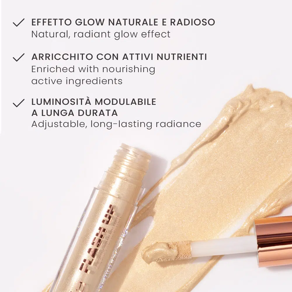 MIA MAKEUP FLASH UP LIQUID HIGHLIGHTER 01 LUNAR BEAM skysta švytėjimo suteikianti priemonė, 5 ml