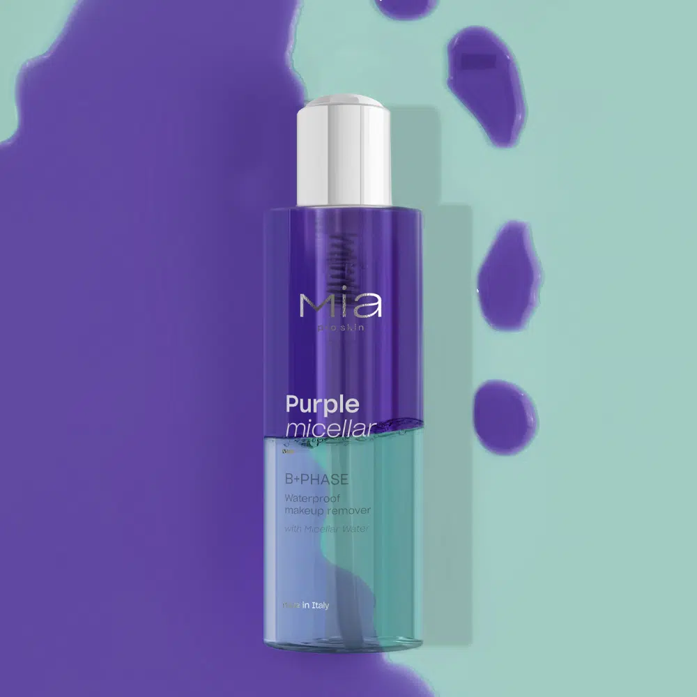 MIA MAKEUP PURPLE MICELLAR BI-PHASE valomasis dvifazis micelinis vanduo, 200 ml