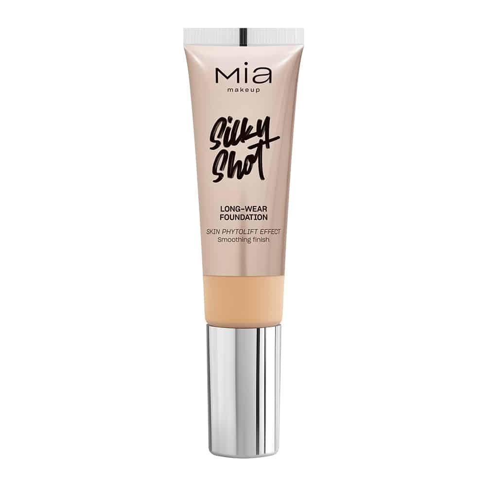 MIA MAKEUP SILKY SHOT FOUNDATION 08WP ilgai išliekantis makiažo pagrindas, 30 ml