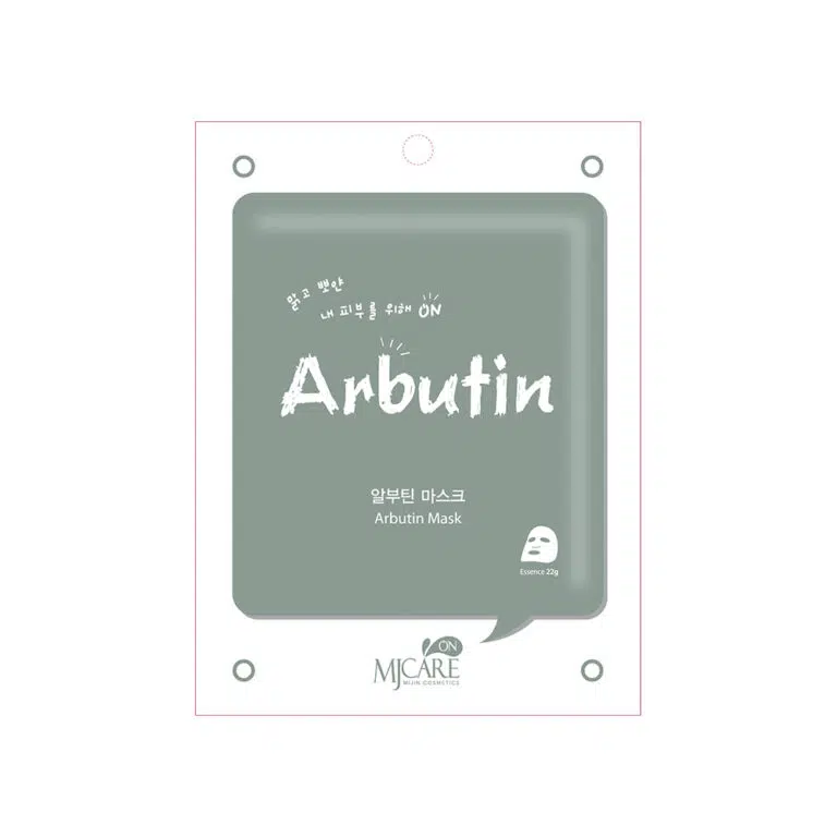 MJCARE ON ARBUTIN MASK šviesinanti lakštinė veido kaukė, 22g