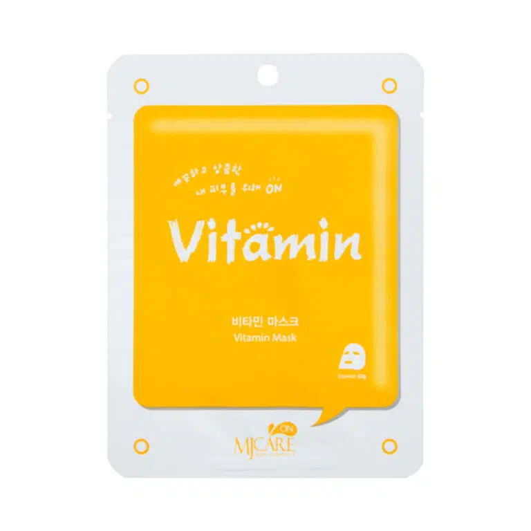 MJCARE ON VITAMIN MASK šviesinanti lakštinė veido kaukė su vitaminais, 22g