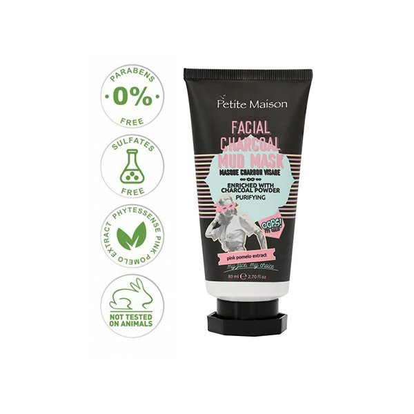 PETITE MAISON giliai valanti veido kaukė su aktyviąja anglimi ir moliu, 80ml