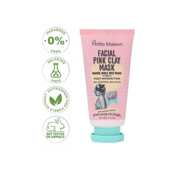 PETITE MAISON giliai valanti veido kaukė su rožiniu moliu, 80 ml