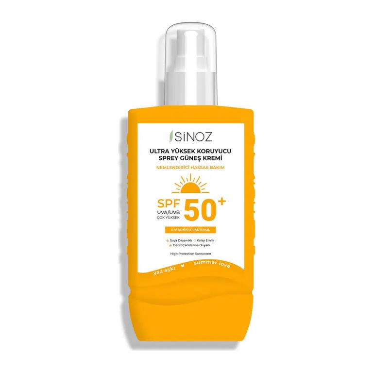 Apsauginis veido kremas nuo saulės SPF50 SINOZ purškiamas, 50 ml