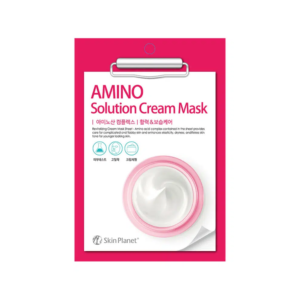 SKIN PLANET AMINO SOLUTION CREAM MASK stangrinanti lakštinė veido kaukė su amino rūgščių kompleksu, 30g