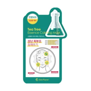 SKIN PLANET lakštinė veido kaukė su arbatmedžio ekstraktu riebiai ir jautriai odai TEA TREE ESSENCE CALMING, 26 g
