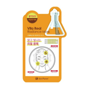 SKIN PLANET lakštinė veido kaukė švytinčiai ir atgaivintai odai VITA REAL RADIANCE MASK, 26 g