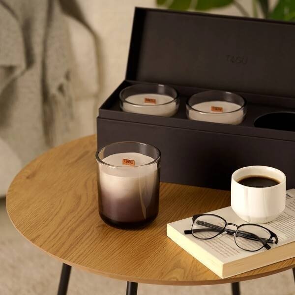 TAGU CANDLEPLACE traškanti ir kvepianti tikru laužu žvakė, 3vnt