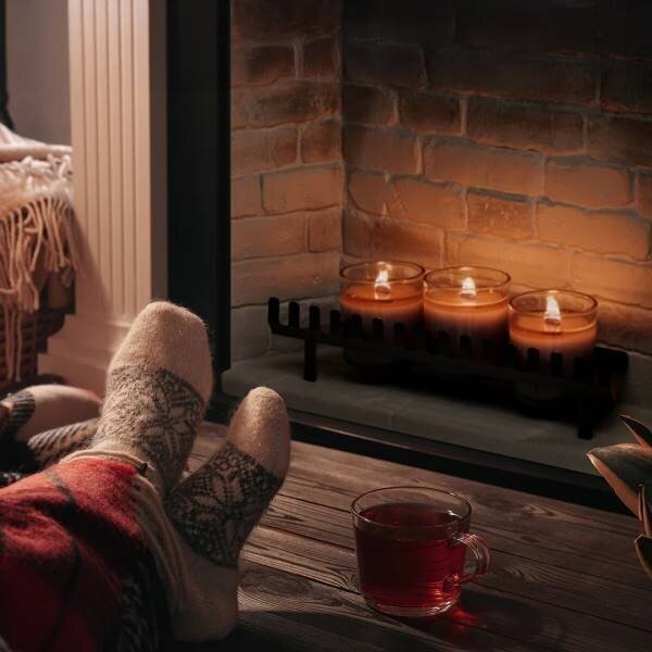 TAGU CANDLEPLACE traškanti ir kvepianti tikru laužu žvakė, 3vnt