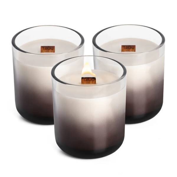 TAGU CANDLEPLACE traškanti ir kvepianti tikru laužu žvakė, 3vnt