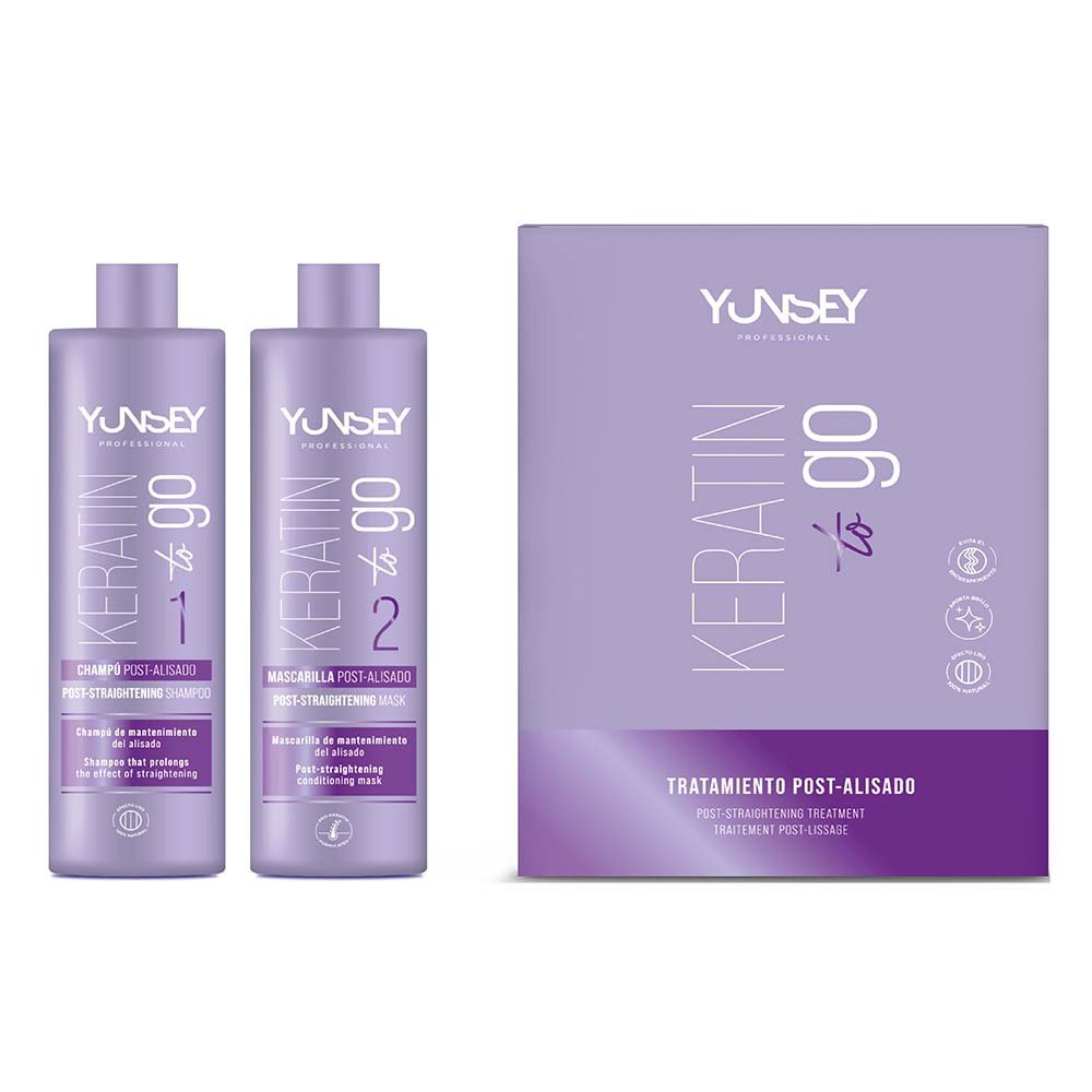YUNSEY keratininio plaukų (tiesinimo) atstatymo procedūros rinkinys KERATIN GO, 2 x 300 ml