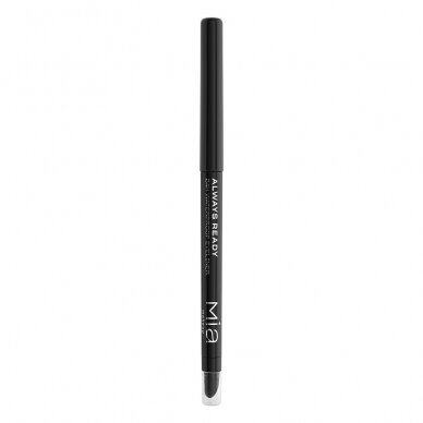 MIA MAKEUP ALWAYS READY BLACK EYELINER ilgai išliekantis vandeniui atsparus akių pieštukas, 6 g