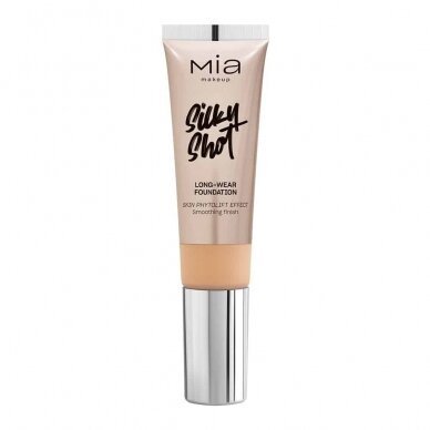 MIA MAKEUP SILKY SHOT FOUNDATION 07WP ilgai išliekantis makiažo pagrindas, 30 ml